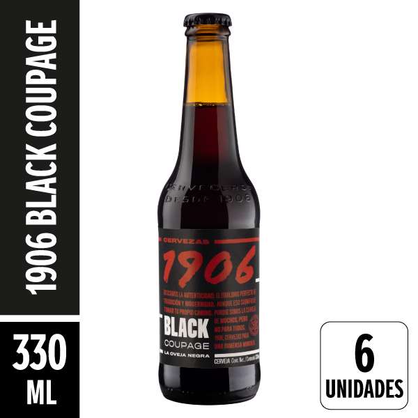 1906 Black Coupage Long Neck 330ml Pack 6 Unidades