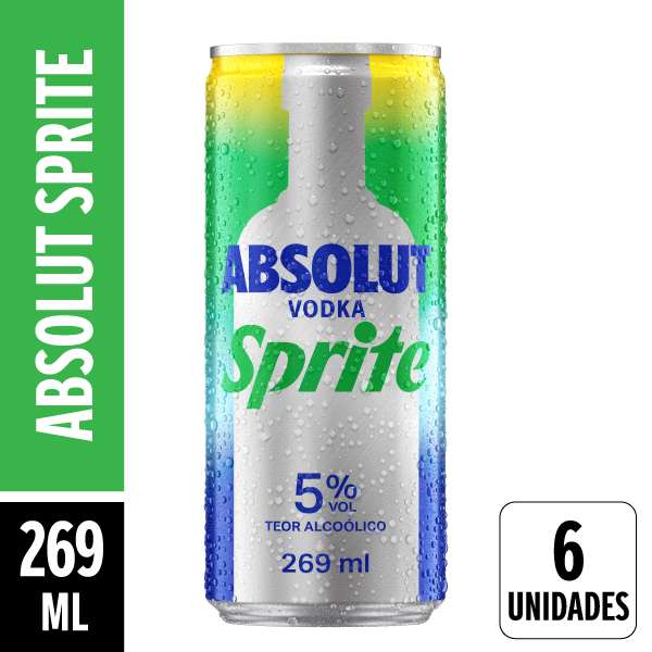 Absolut Sprite Lata 269ml Pack 6 Unidades