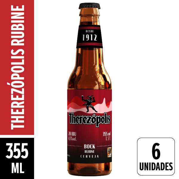 Cerveja Therezópolis Rubine Bock Long Neck 355ml Pack 6 Unidades