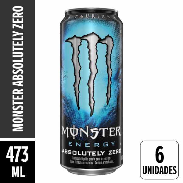 Energético Monster Absolutely Zero Lata 473ml Pack 6 Unidades