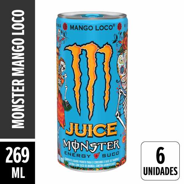 Energético Monster Mango Loco Lata 269ml Pack 6 Unidades