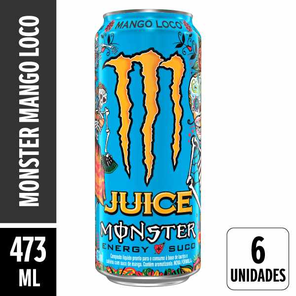 Energético Monster Mango Loco Lata 473ml Pack 6 Unidades