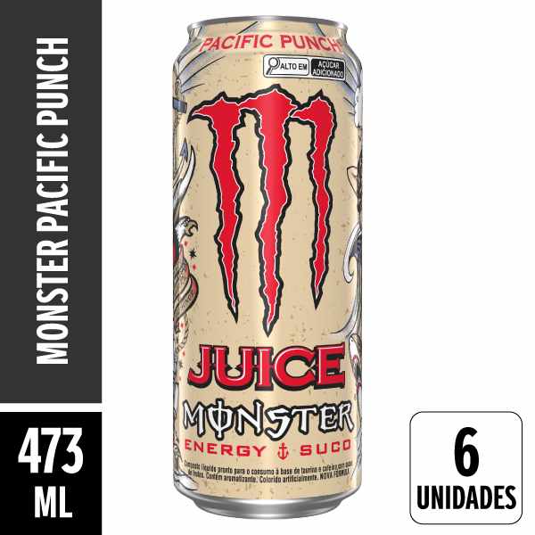 Energético Monster Pacific Punch Lata 473ml Pack 6 Unidades