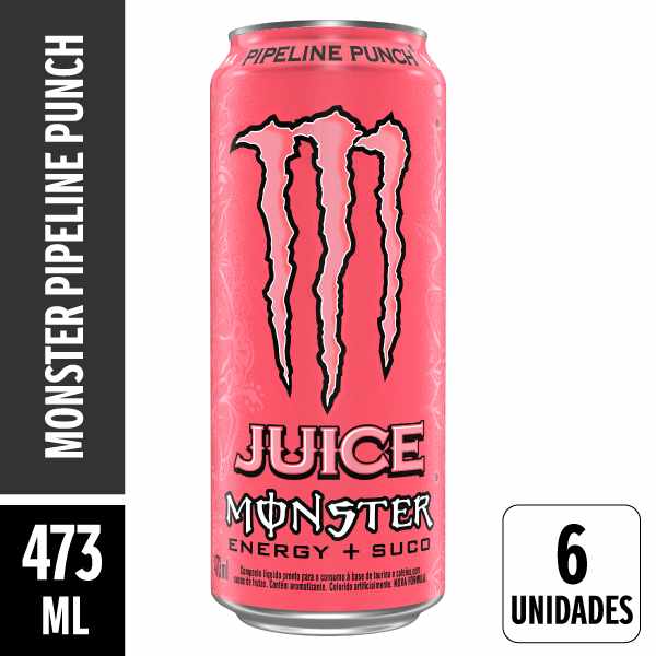 Energético Monster Pipeline Punch Lata 473ml Pack 6 Unidades