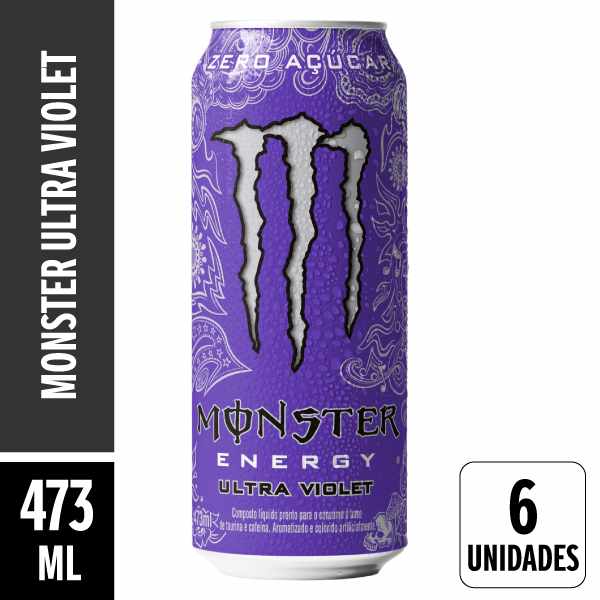 Energético Monster Ultra Violet Lata 473ml Pack 6 Unidades
