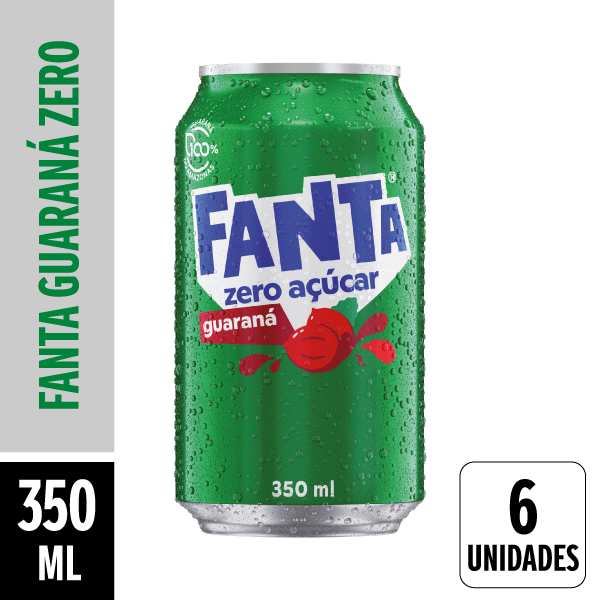 Fanta Guarana Zero Lata 350ml Pack 6 Unidades
