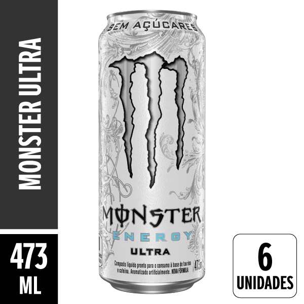 Energético Monster Ultra Lata 473ml Pack 6 Unidades