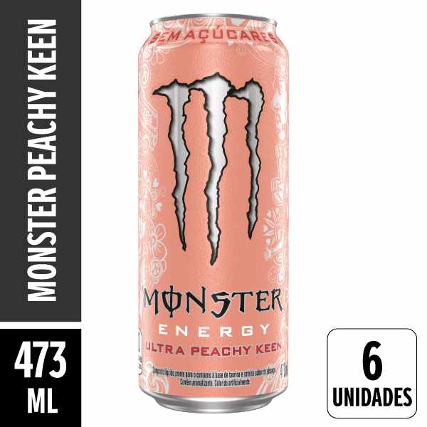 Energético Monster Peachy Keen Lata 473ml Pack 6 Unidades