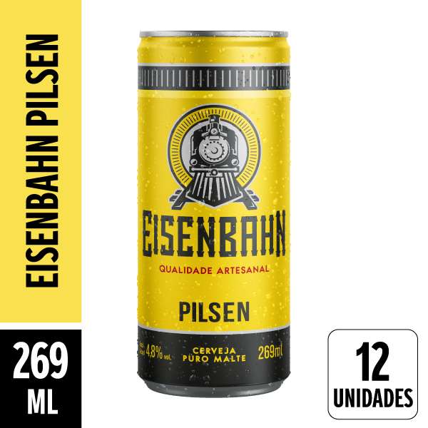 Cerveja Eisenbahn Pilsen Lata 269ml Pack 12 Unidades