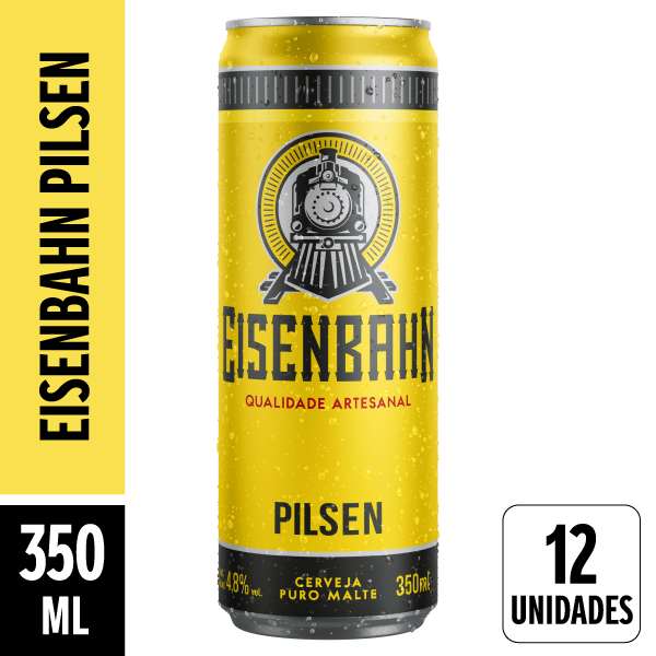 Cerveja Eisenbahn Pilsen Lata 350ml Pack 12 Unidades