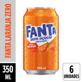 Fanta Laranja Zero Lata 350ml Pack 6 Unidades