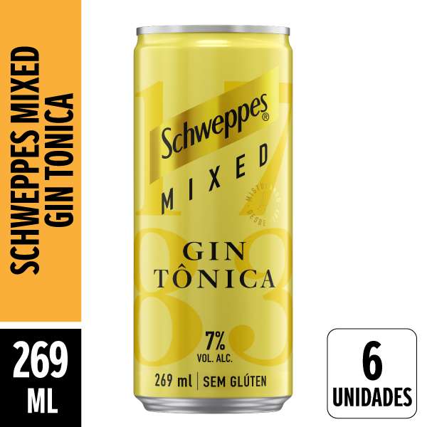 Schweppes Gin Tonica Lata 269ml Pack 6 Unidades