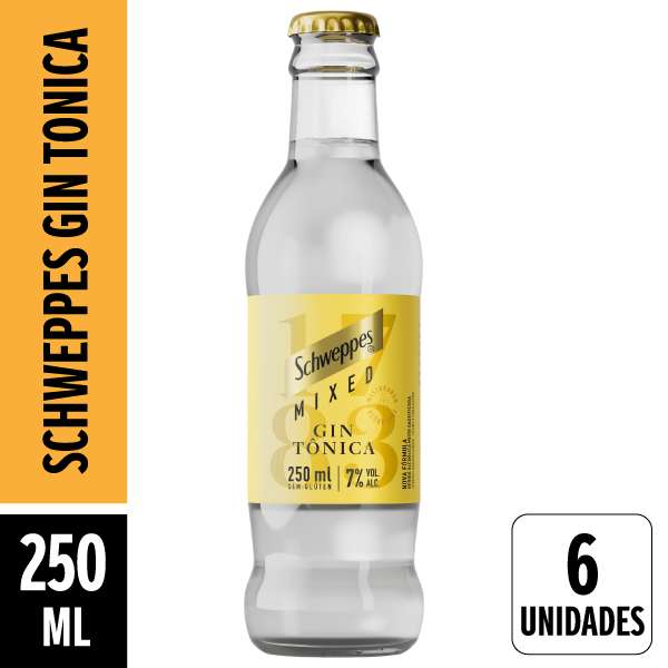 Schweppes Gin Tonica Long Neck 250ml Pack 6 Unidades